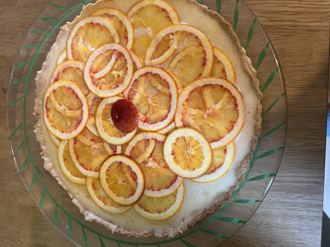 tarte parfumée à l'orange sanguine