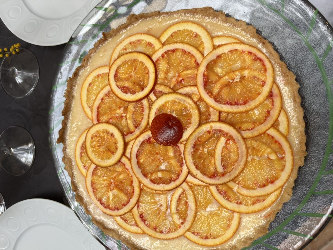 tarte avec des oranges sanguines